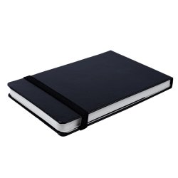 Zig - Victorias Journals Venzi Vegan Deri Sert Kapaklı Kapaklı Çizgisiz Not Defteri 9x14cm Siyah (1)