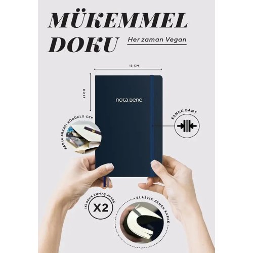 Victorias Journals Classic Esnek Kapak Defter 13x21cm 70g 400 Sayfa Çizgili Lacivert
