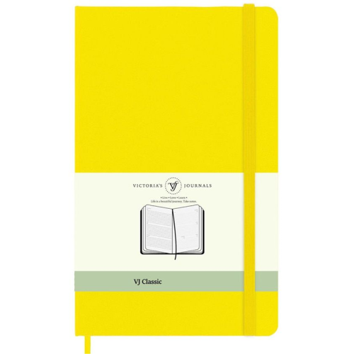Victorias Journals Classic Sert Kapak Defter 13x21cm 70g 400 Sayfa Çizgili Sarı