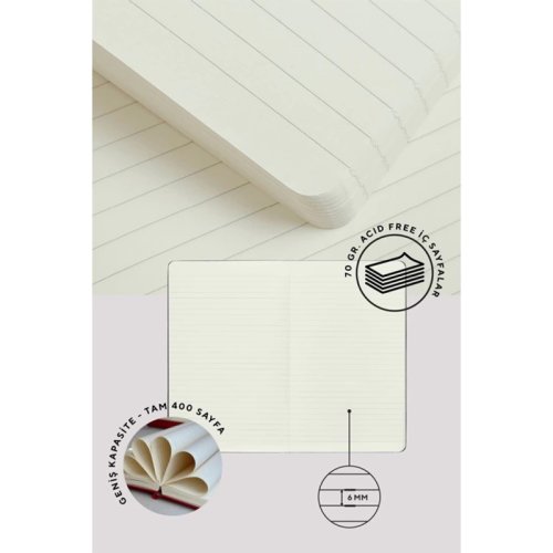 Victorias Journals Classic Sert Kapak Defter 13x21cm 70g 400 Sayfa Çizgili Sarı