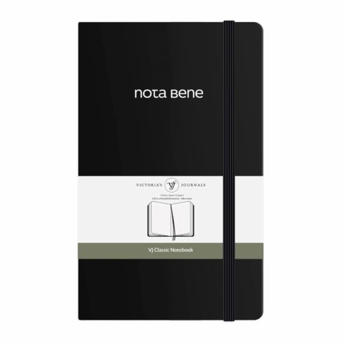 Victorias Journals Classic Sert Kapak Defter 13x21cm 70g 400 Sayfa Çizgili Siyah
