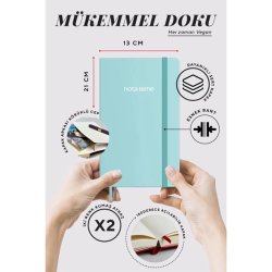 VICTORIAS - Victorias Journals Classic Sert Kapak Defter 13x21cm 70g 400 Sayfa Çizgili Turkuaz (1)