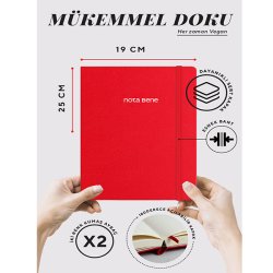 VICTORIAS - Victorias Journals Classic Sert Kapak Defter 19x25cm 70g 320 Sayfa Çizgili Kırmızı (1)