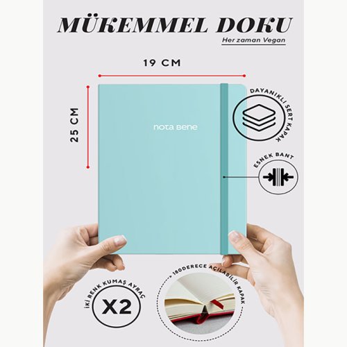 Victorias Journals Classic Sert Kapak Defter 19x25cn 70g 320 Sayfa Çizgili Mint Yeşili