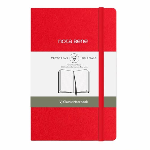Victorias Journals Classic Sert Kapak Defter 9x14cm 70g 400 Sayfa Çizgili Kırmızı