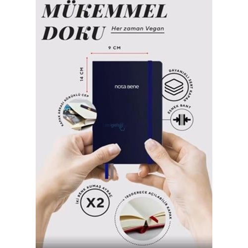 Victorias Journals Classic Sert Kapak Defter 9x14cm 70g 400 Sayfa Çizgili Lacivert