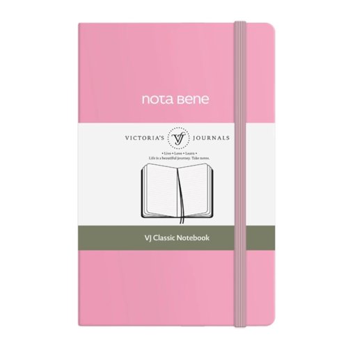 Victorias Journals Classic Sert Kapak Defter 9x14cm 70g 400 Sayfa Çizgili Pembe