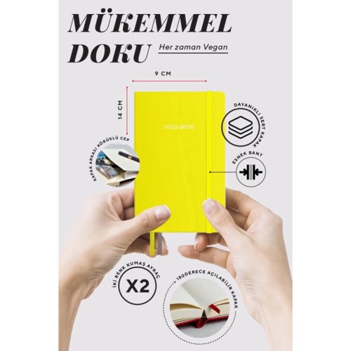 Victorias Journals Classic Sert Kapak Defter 9x14cm 70g 400 Sayfa Çizgili Sarı