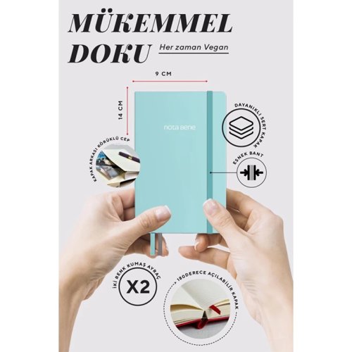Victorias Journals Classic Sert Kapak Defter 9x14cm 70g 400 Sayfa Çizgili Mint Yeşili
