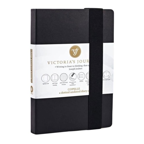 Victoria Journals Copelle 14x21cm Bullet Journal Noktalı Defter Siyah 8921