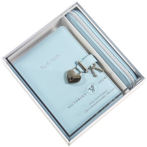 Victorias Journals Hush Hush Kilitli Defter 13x18cm 160 Yaprak Kalem Kutusu Mavi 124-1112