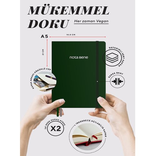 Victorias Journals Sert Kapak Defter A5 100g 192 Sayfa Çizgili Kırmızı