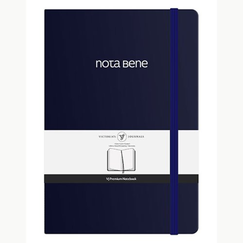 Victorias Journals Premium Sert Kapak Defter A5 100gr 192 Sayda Çizgili Lacivert