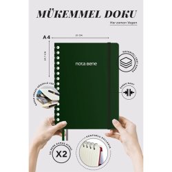 Victoria's Journals - Victorias Journals Spiralli Sert Kapak Defter A4 100g 160 Sayfa Çizgili Yeşil (1)
