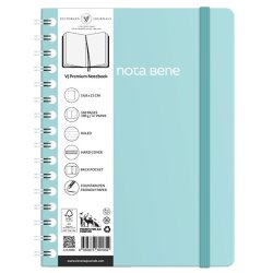VICTORIAS - Victorias Journals Spiralli Sert Kapak Defter 100g A5 160 Sayfa Çizgili Turkuaz