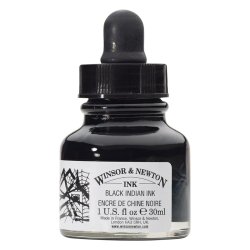 Winsor&Newton - Winsor & Newton Ink Çini Mürekkebi 30ml Siyah