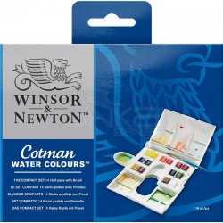 Winsor&Newton - Winsor & Newton Cotman Compact 14lü Sulu Boya Seti Defter Hediyeli (1)
