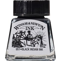 Winsor&Newton - Winsor & Newton Ink Çini Mürekkebi 14ml 030 Black Indian Ink