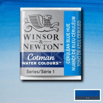 Winsor & Newton Tablet Sulu Boya No:139 Cerulean Blue Hue - 139 Cerulean Blue Hue