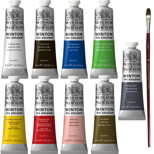 Winsor & Newton Yağlı Boya 37ml Set 3 9lu + Fırça Hediyeli