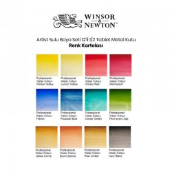 Winsor&Newton - Winsor & Newton Artist Sulu Boya Seti 12li 1/2 Tablet Metal Kutu (1)
