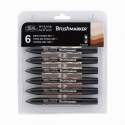 Winsor&Newton - Winsor & Newton Brush Marker 6lı Set Skin Tones