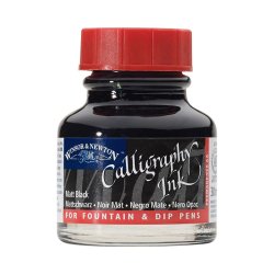 Winsor&Newton - Winsor & Newton Calligraphy Mürekkebi 30ml Matt Black 30