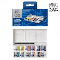 Winsor&Newton - Winsor & Newton Cotman Sketchers Sulu Boya Cep Tipi 12 Renk - 1/2 Tablet
