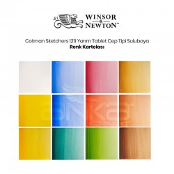 Winsor & Newton Cotman Sketchers Sulu Boya Cep Tipi 12 Renk - 1/2 Tablet - Thumbnail