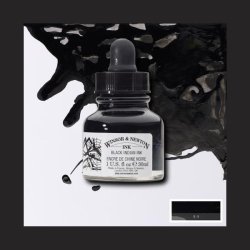 Winsor&Newton - Winsor & Newton Drawing Ink Çini Mürekkebi Indian Ink Black 30ml (1)