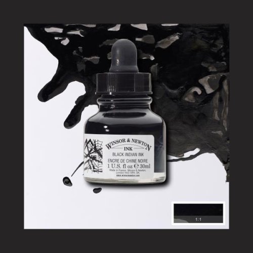 Winsor & Newton Drawing Ink Çini Mürekkebi Indian Ink Black 30ml
