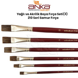 Anka Art - Yağlı ve Akrilik Boya Fırça Seti (3) 210 Seri Samur Fırça