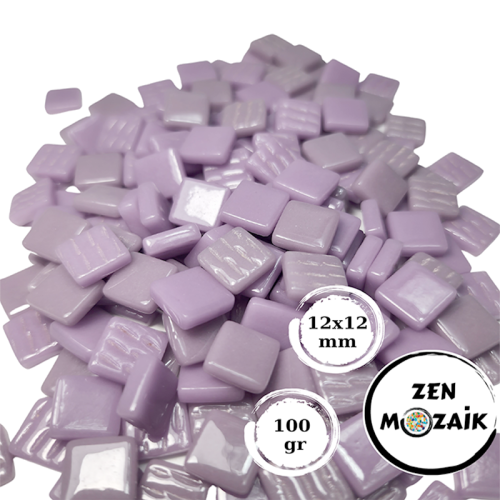 Zen Cam Mozaik Kare 12x12mm 100g Açık Violet