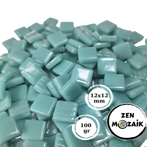 Zen Cam Mozaik Kare 12x12mm 100g Açık Mavi