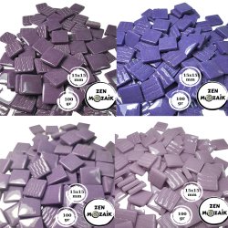 ZEN - Zen Cam Mozaik Kare 15x15mm 100g Mor Tonlar Seti 4lü