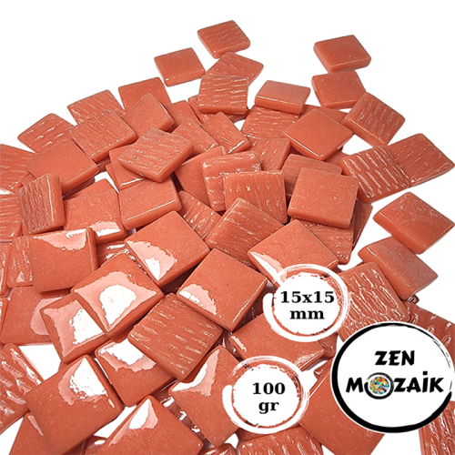 Zen Cam Mozaik Kare 15x15mm 100g Koyu Turuncu