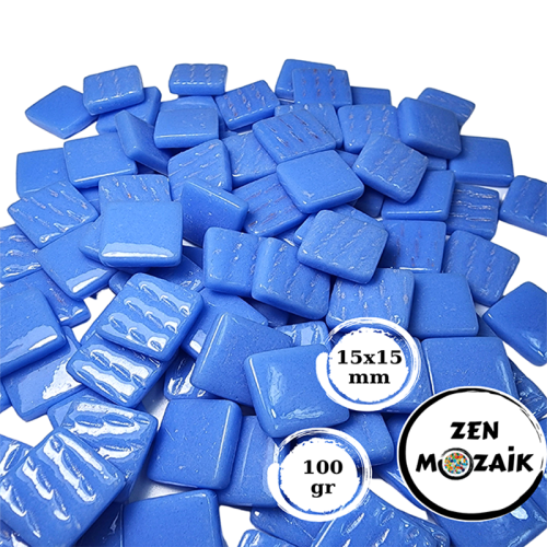 Zen Cam Mozaik Kare 15x15mm 100g Mavi