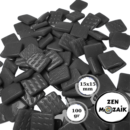 Zen Cam Mozaik Kare 15x15mm 100g Siyah - Siyah