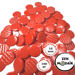 Zen - Zen Cam Mozaik Yuvarlak 18mm 100g Açık Kırmızı