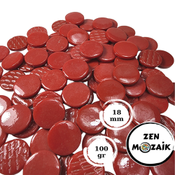 Zen - Zen Cam Mozaik Yuvarlak 18mm 100g Kırmızı