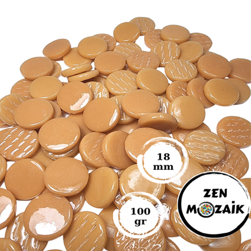 Zen Cam Mozaik Yuvarlak 18mm 100g Sütlü Kahve