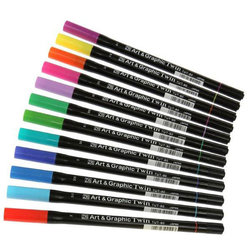 Zig - Zig Art & Graphic Twin Brush Pen Çift Uçlu Çizim Kalemi 12li Set Bright - TUT-80/12VBR (1)