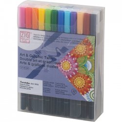 Zig - Zig Art & Graphic Twin Brush Pen Çift Uçlu Çizim Kalemi 48li Set TUT-80/48V