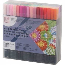 Zig Art & Graphic Twin Brush Pen Çift Uçlu Çizim Kalemi 80li Set TUT-80/80V - Thumbnail