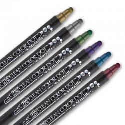 Zig Clean Color Dot Çift Uçlu Marker Kalem 6lı Set Metalik - Thumbnail