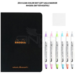 Zig - Zig Clean Color Dot Çift Uçlu Marker Rhodia Defter Hediyeli