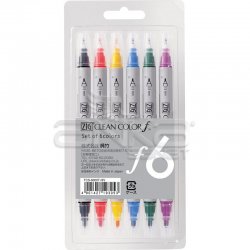 Zig Clean Color f Çift Uçlu Marker Kalem 6lı Set - Thumbnail