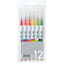 Zig - Zig Clean Color Real Brush Fırça Uçlu Marker Kalem 12li Set