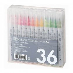 Zig - Zig Clean Color Real Brush Fırça Uçlu Marker Kalem 36lı Set