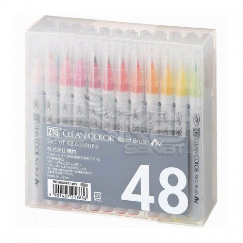 Zig Clean Color Real Brush Fırça Uçlu Marker Kalem 48li Set
